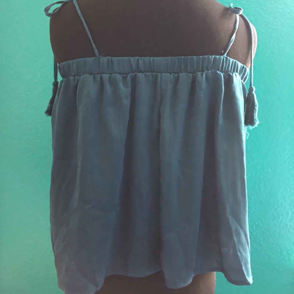 Green off the shoulder top